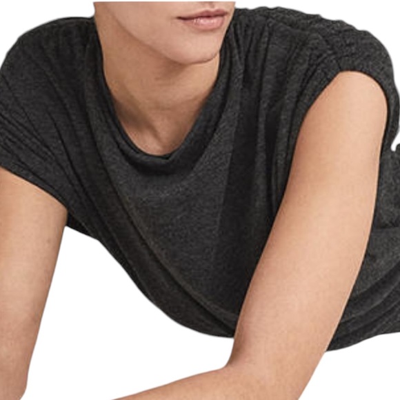 Reiss Evelyn Charcoal Gray Jersey Knit Drape Midi Dress - M - Picture 5 of 15